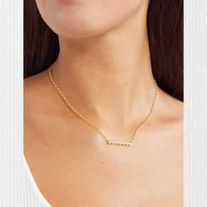 Nordstrom 14K Gold Plated Heart Bar Pendant Necklace NWT Dainty & Elegant‎
